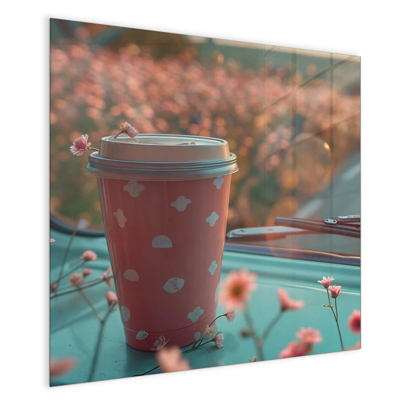 Magnettafel - Rosa Kaffeebecher