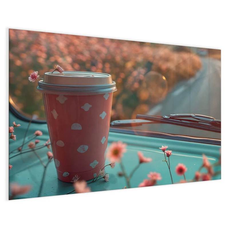 Magnettafel - Rosa Kaffeebecher