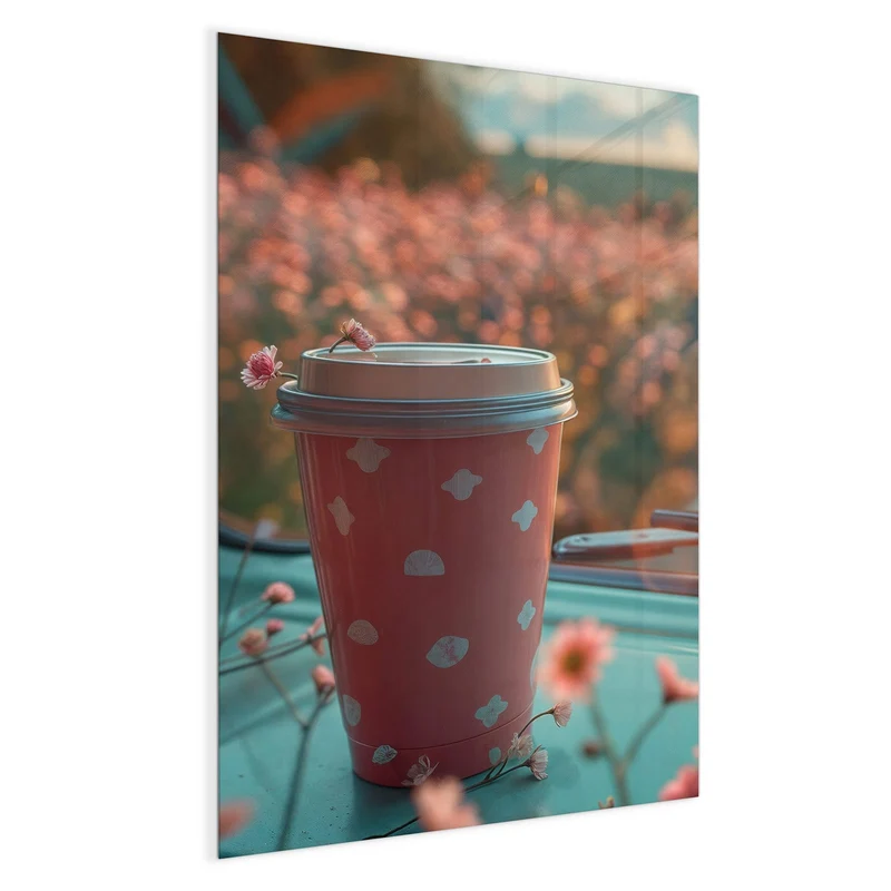 Magnettafel - Rosa Kaffeebecher