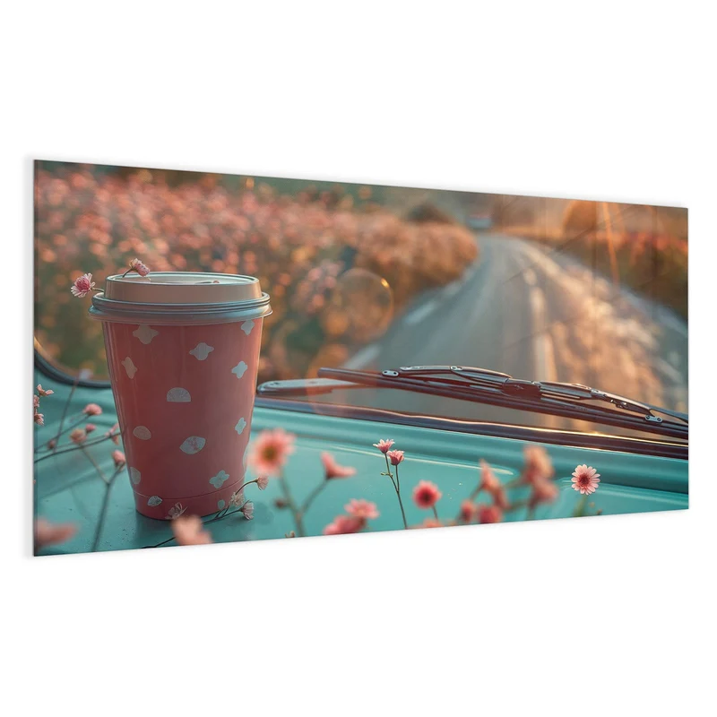 Magnettafel - Rosa Kaffeebecher