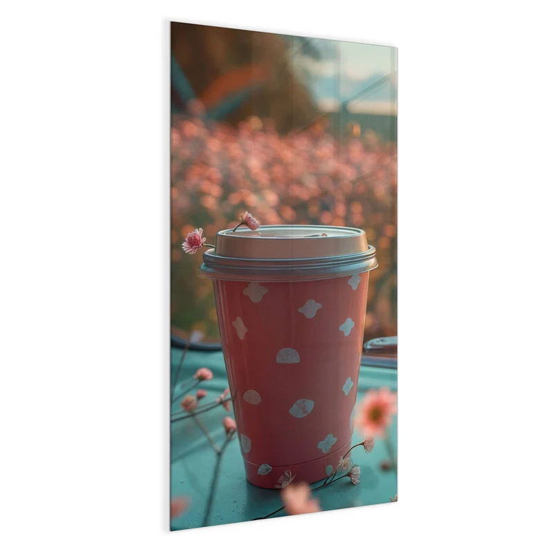 Magnettafel - Rosa Kaffeebecher