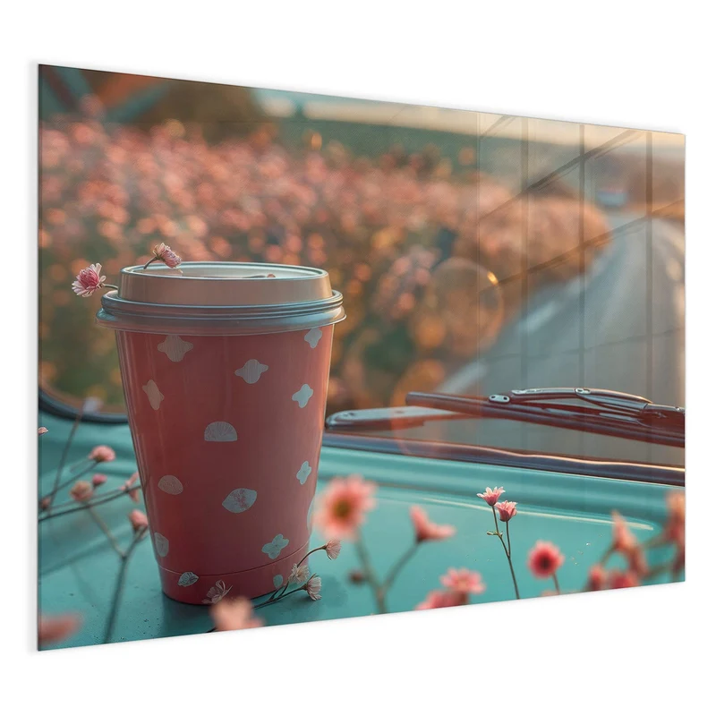 Magnettafel - Rosa Kaffeebecher