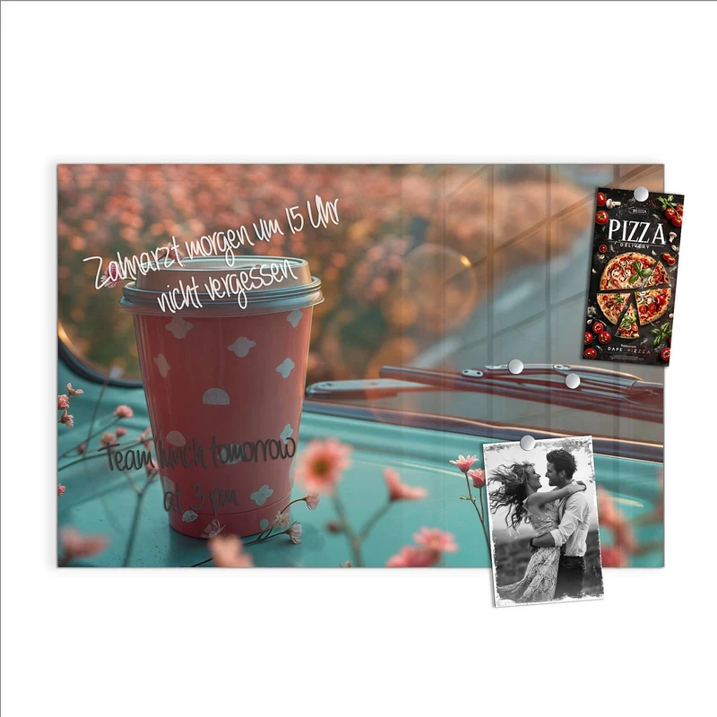 Magnettafel - Rosa Kaffeebecher