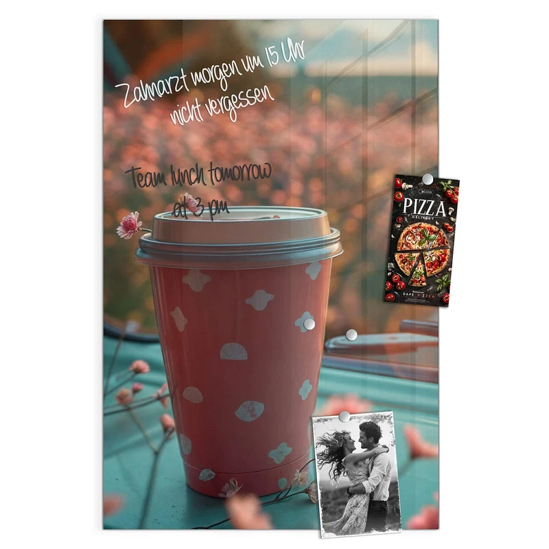 Magnettafel - Rosa Kaffeebecher