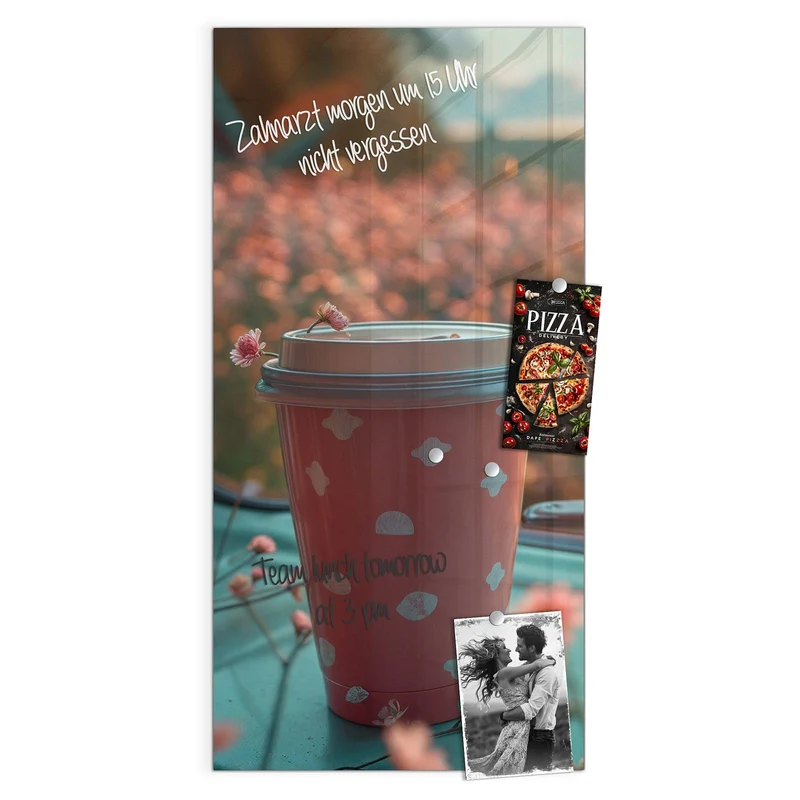 Magnettafel - Rosa Kaffeebecher