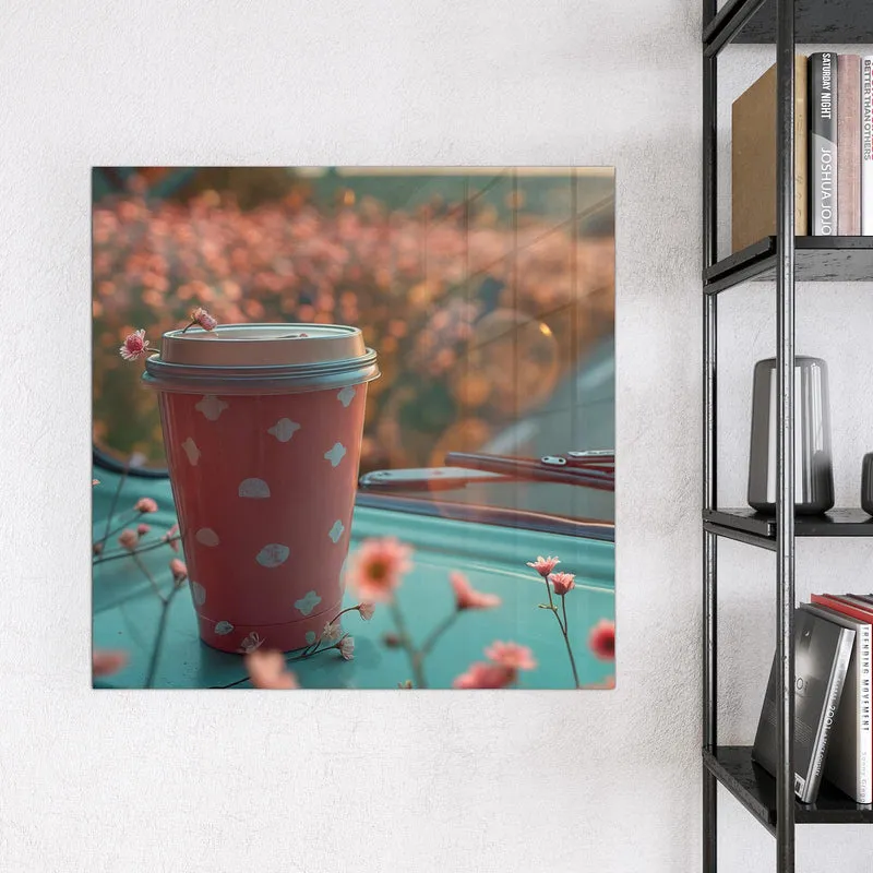 Magnettafel - Rosa Kaffeebecher
