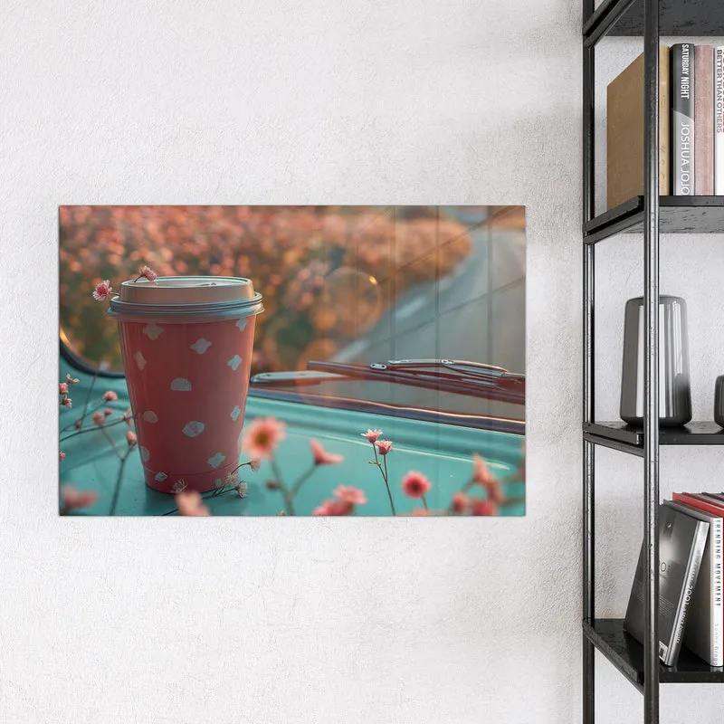 Magnettafel - Rosa Kaffeebecher