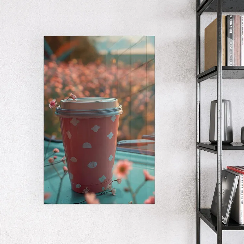 Magnettafel - Rosa Kaffeebecher