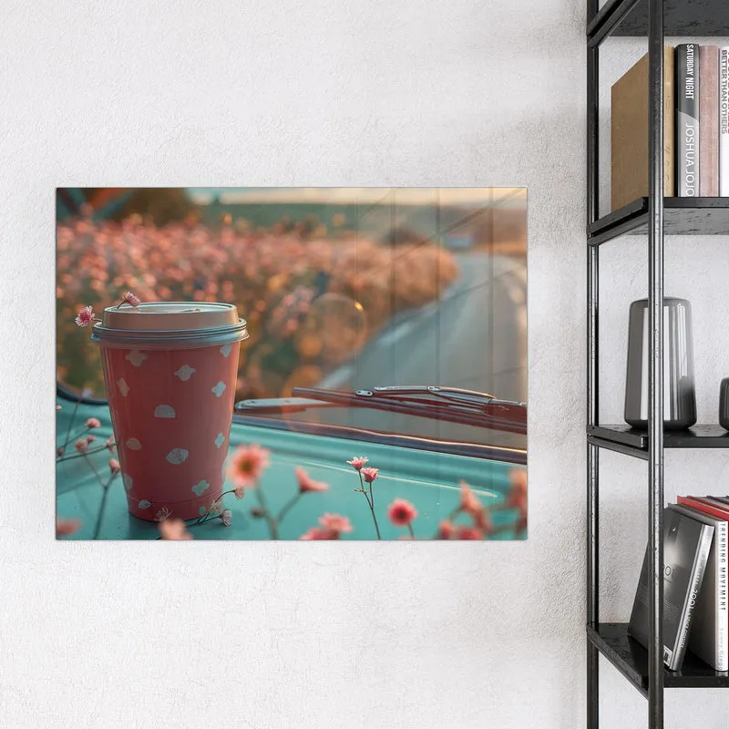 Magnettafel - Rosa Kaffeebecher
