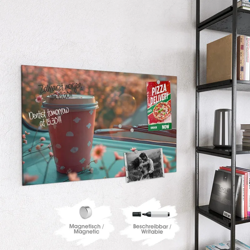 Magnettafel - Rosa Kaffeebecher