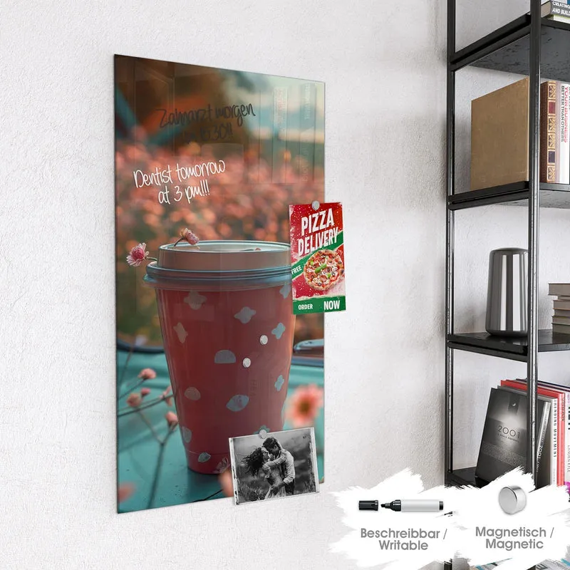 Magnettafel - Rosa Kaffeebecher