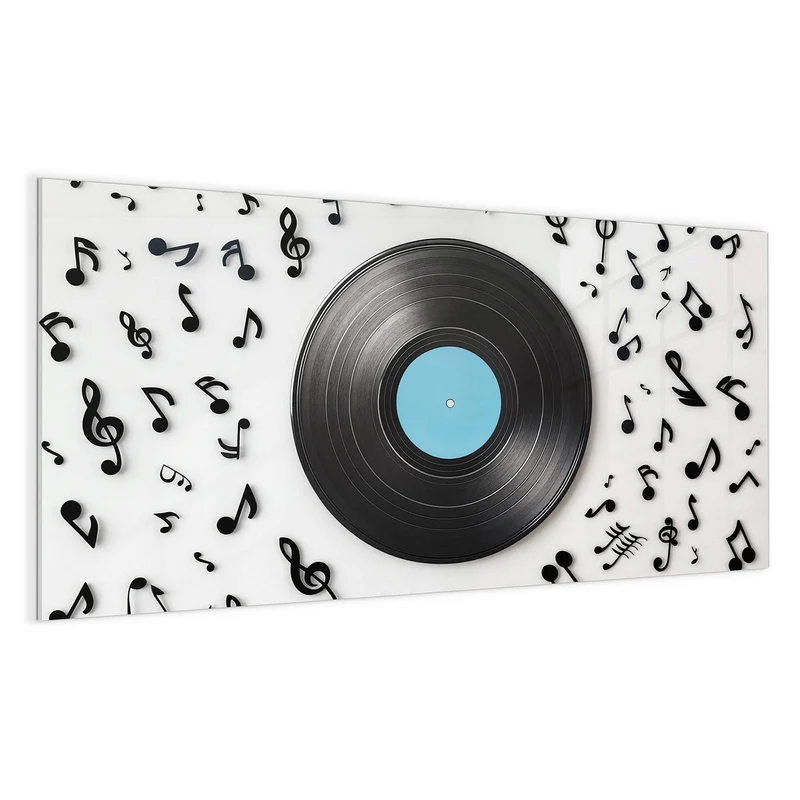 Magnettafel - Schallplatte mit Noten