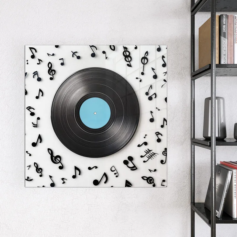 Magnettafel - Schallplatte mit Noten