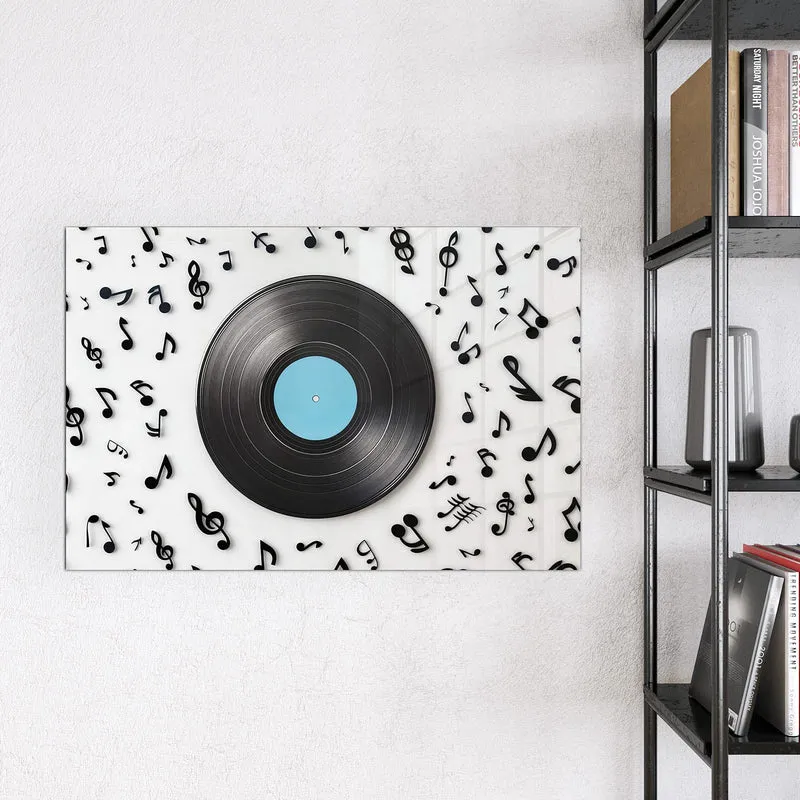 Magnettafel - Schallplatte mit Noten