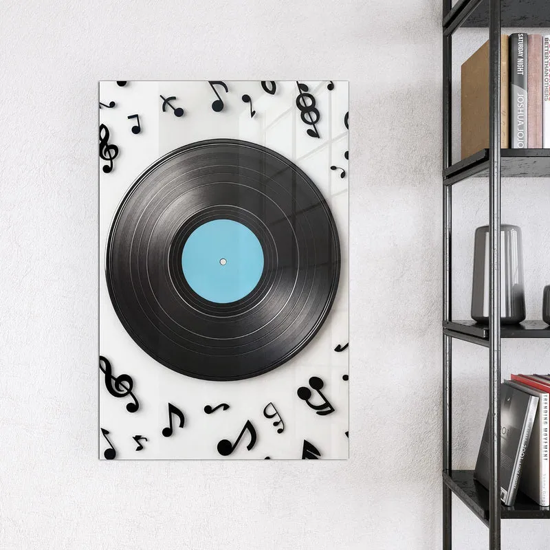 Magnettafel - Schallplatte mit Noten