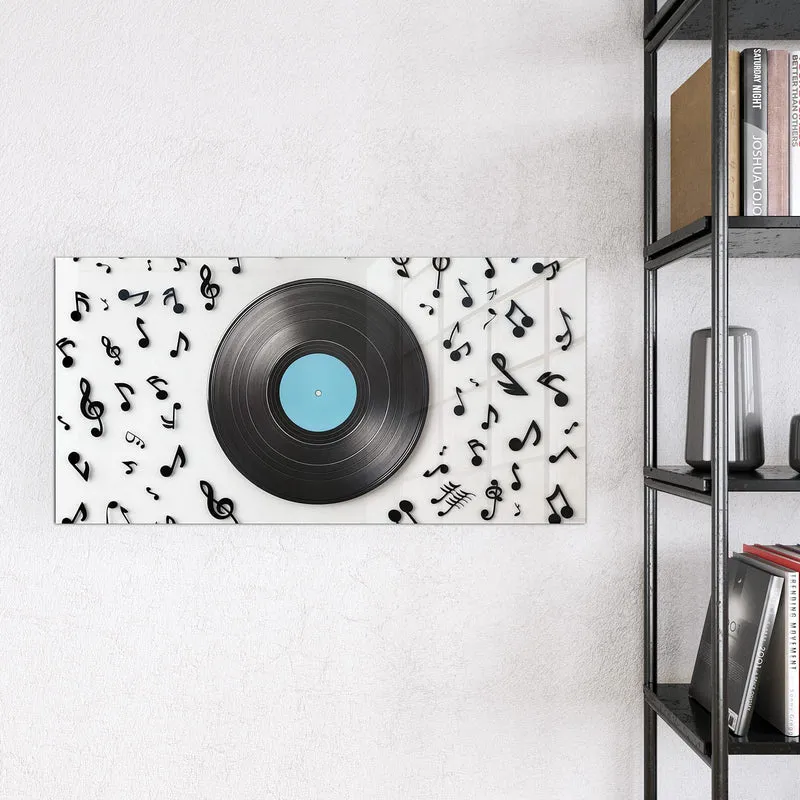 Magnettafel - Schallplatte mit Noten