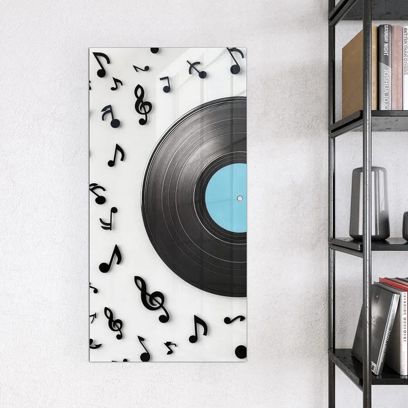 Magnettafel - Schallplatte mit Noten
