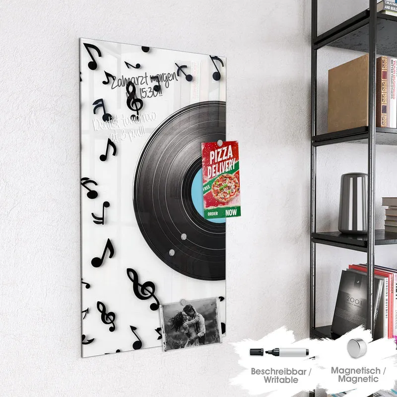 Magnettafel - Schallplatte mit Noten