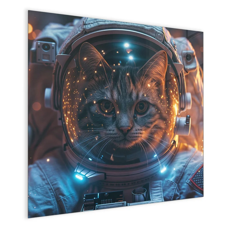 Magnettafel - Katze im Raumanzug