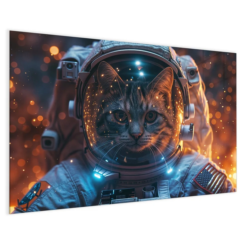 Magnettafel - Katze im Raumanzug