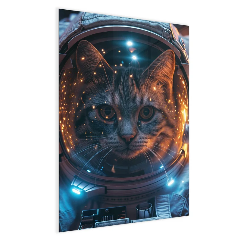 Magnettafel - Katze im Raumanzug