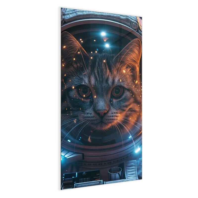 Magnettafel - Katze im Raumanzug