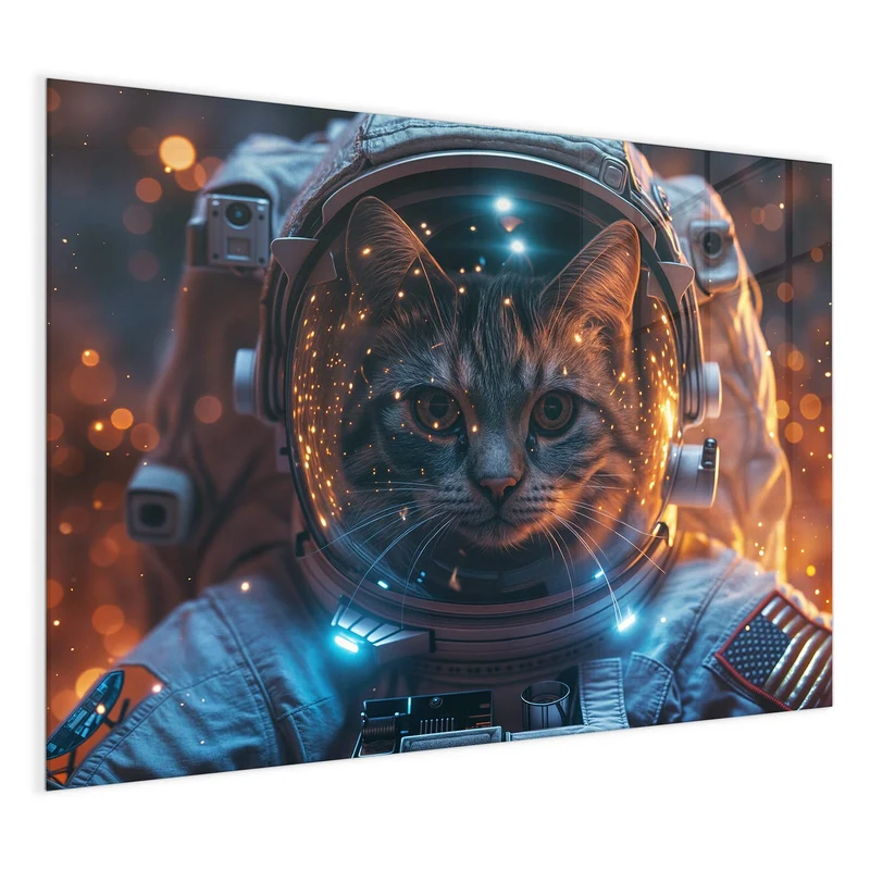 Magnettafel - Katze im Raumanzug