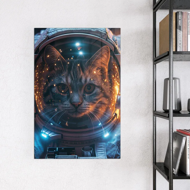 Magnettafel - Katze im Raumanzug