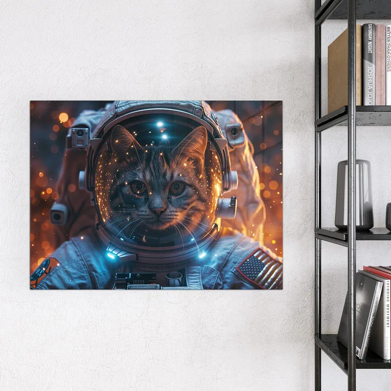 Magnettafel - Katze im Raumanzug