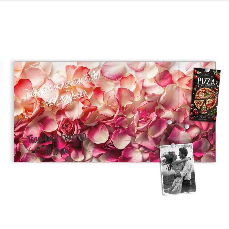 Magnettafel - Rosenblüten in Pink