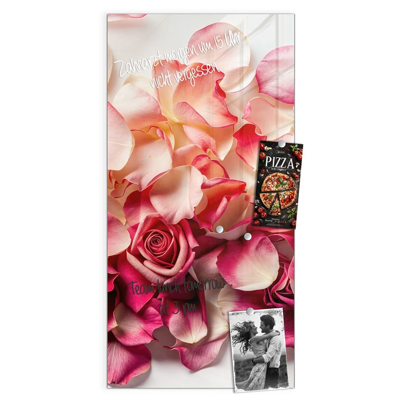 Magnettafel - Rosenblüten in Pink