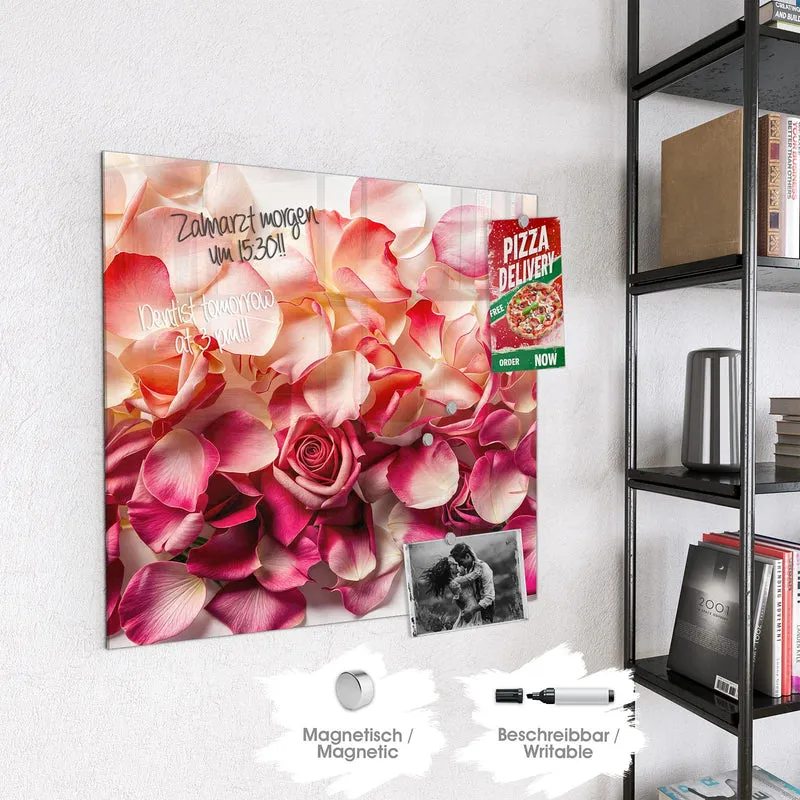 Magnettafel - Rosenblüten in Pink