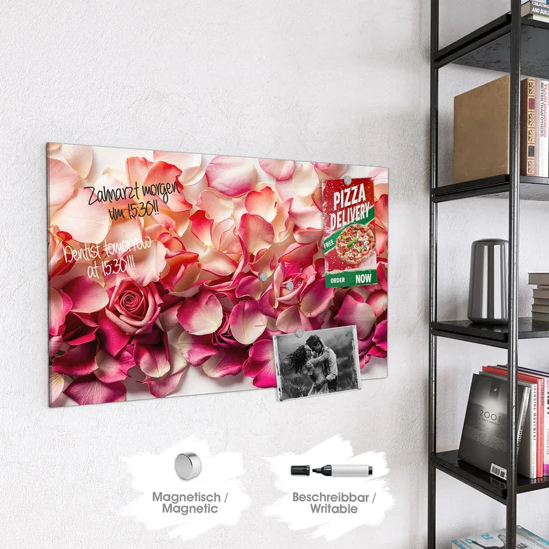 Magnettafel - Rosenblüten in Pink