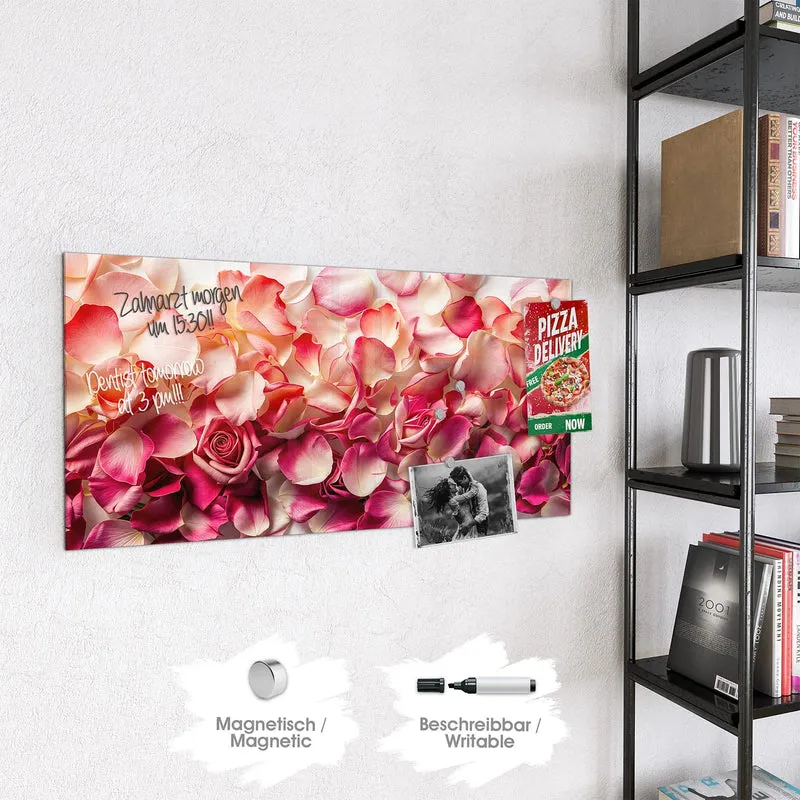 Magnettafel - Rosenblüten in Pink