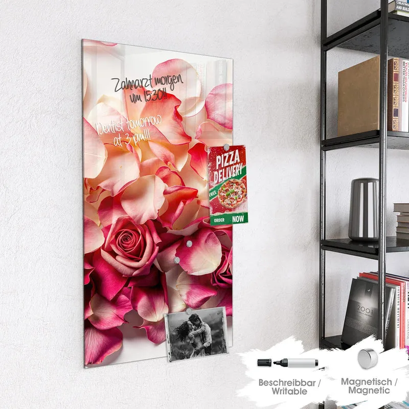 Magnettafel - Rosenblüten in Pink