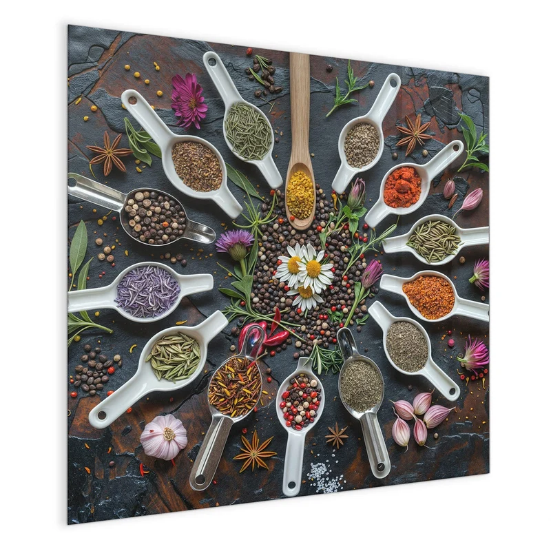 Magnettafel - Gewürzkreis mit Löffeln