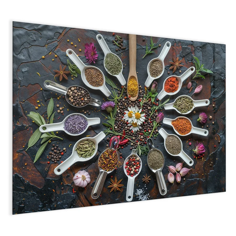 Magnettafel - Gewürzkreis mit Löffeln