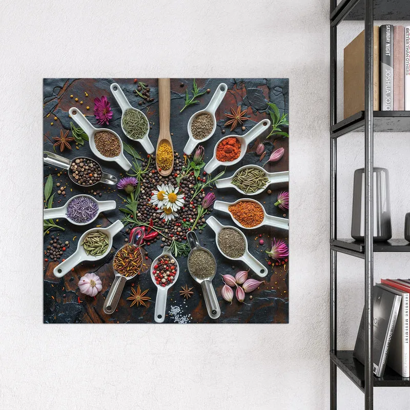 Magnettafel - Gewürzkreis mit Löffeln