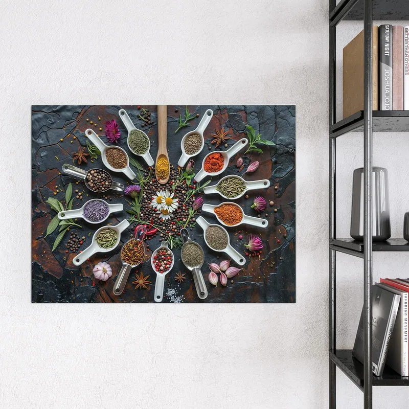 Magnettafel - Gewürzkreis mit Löffeln