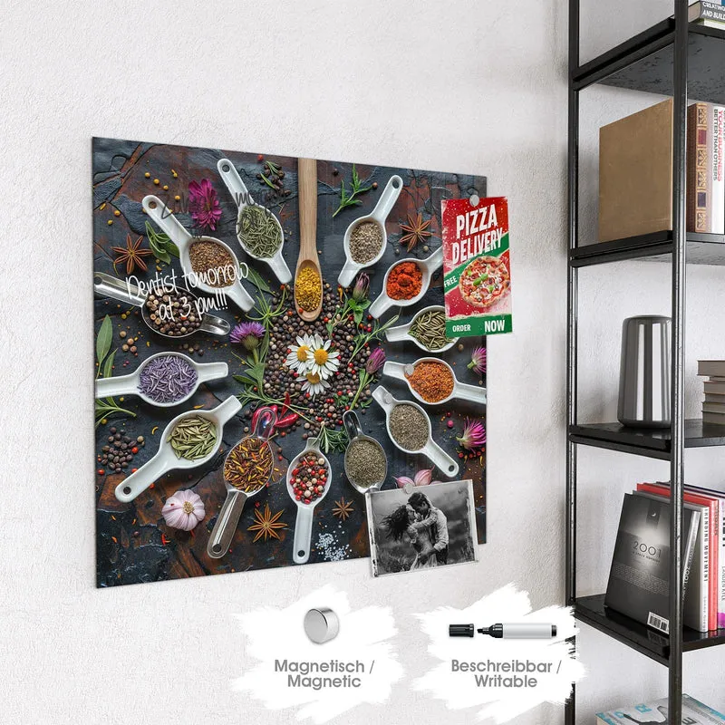 Magnettafel - Gewürzkreis mit Löffeln