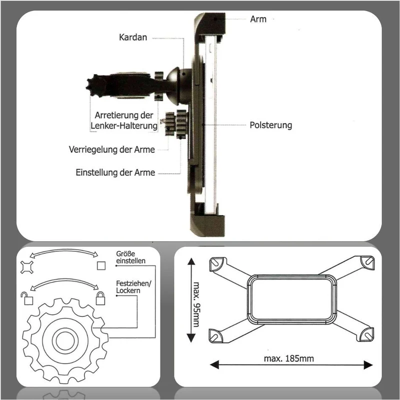 Fahrrad Handyhalterung Lenker Halter Motorrad Handhalter Lenkerhalterung Handyhalter