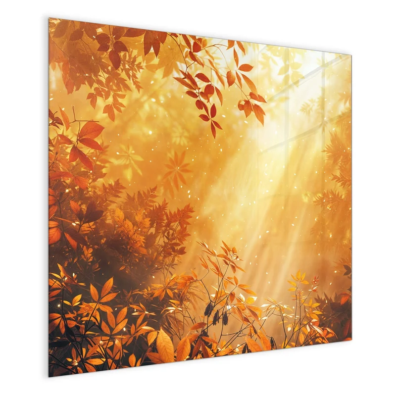Magnettafel - Herbstwald im Gegenlicht