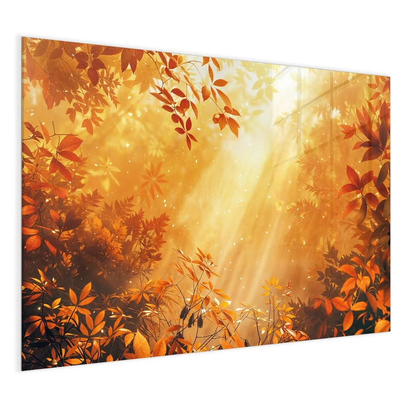Magnettafel - Herbstwald im Gegenlicht