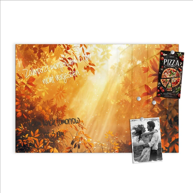 Magnettafel - Herbstwald im Gegenlicht