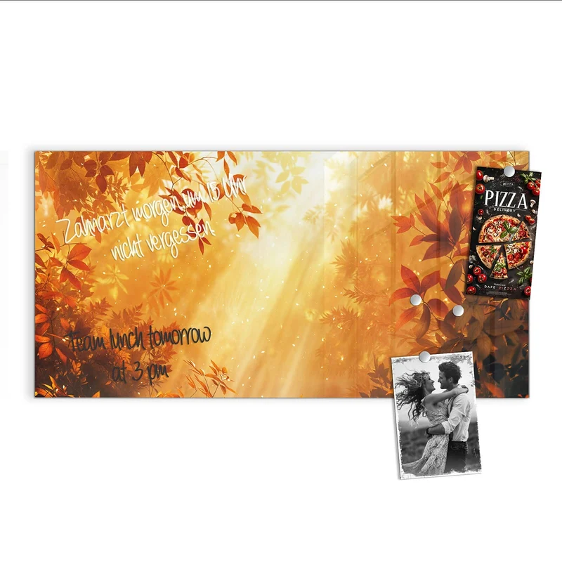 Magnettafel - Herbstwald im Gegenlicht