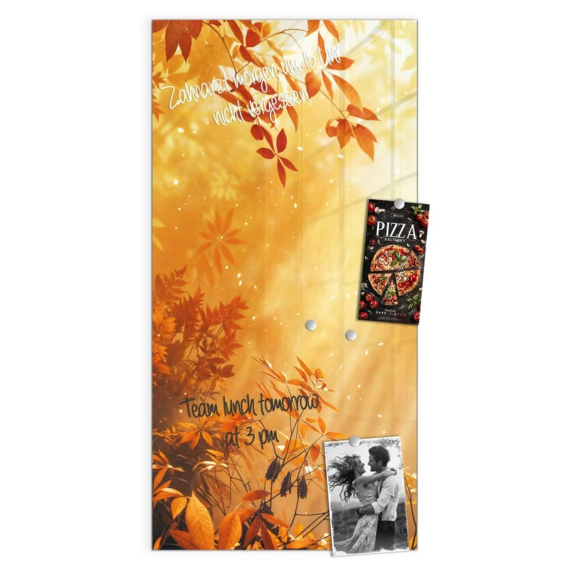 Magnettafel - Herbstwald im Gegenlicht