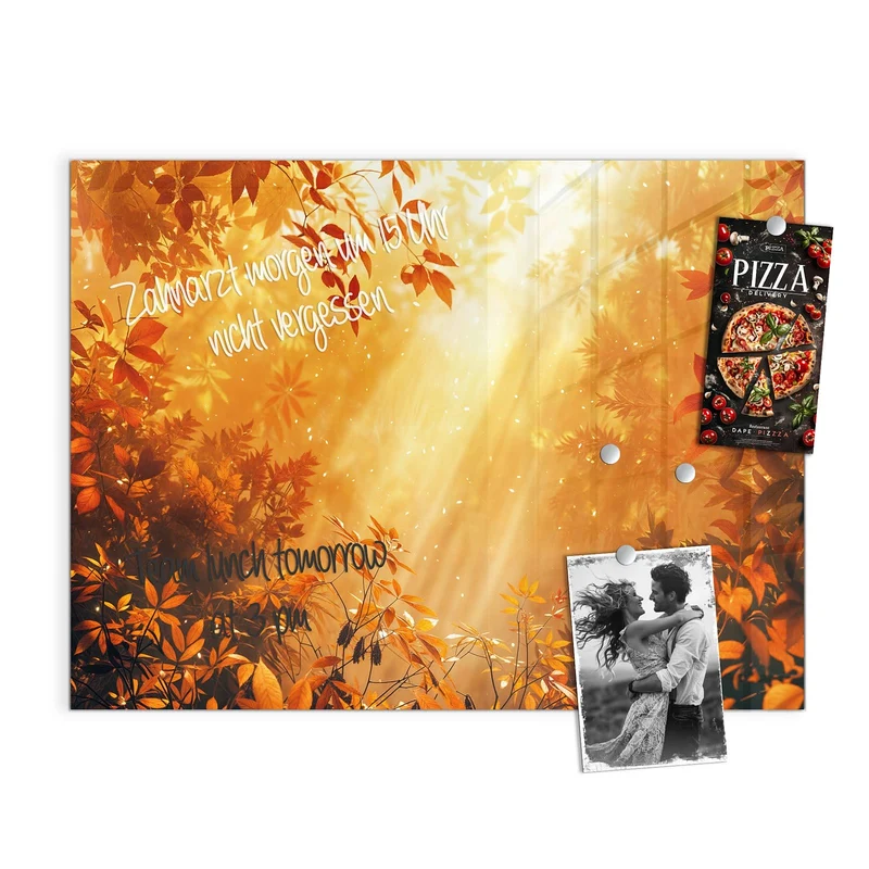 Magnettafel - Herbstwald im Gegenlicht