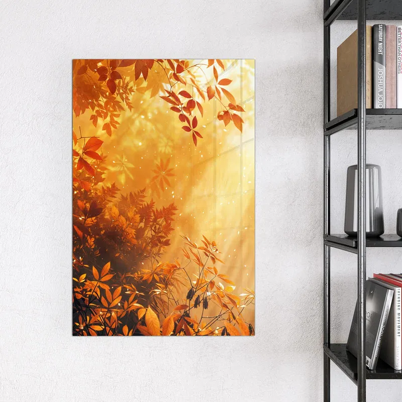 Magnettafel - Herbstwald im Gegenlicht