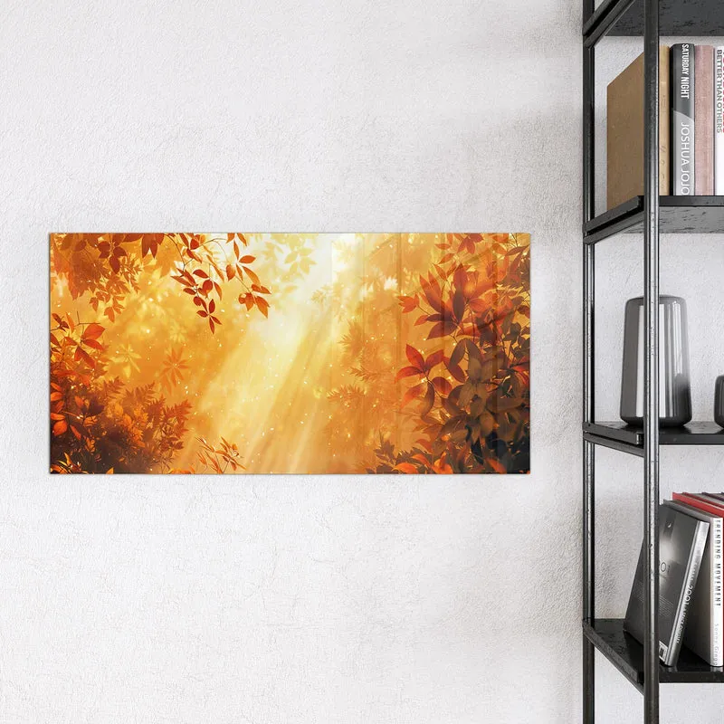 Magnettafel - Herbstwald im Gegenlicht