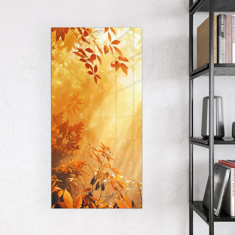 Magnettafel - Herbstwald im Gegenlicht